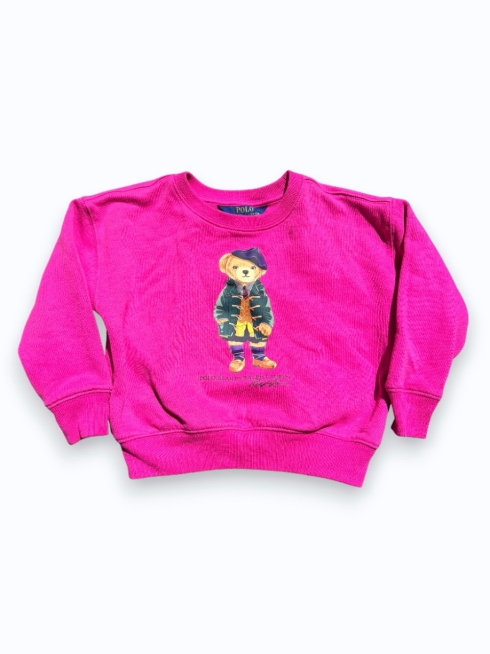Polo Ralph Lauren Girls Pink Polo Bear Fleece Sweatshirt – Size 4